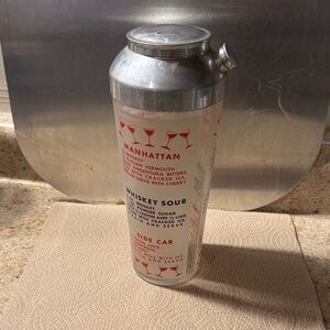Vintage MCM Drinks Shaker - Martini Manhattan Side Car Daiquiri Alexander +🥳🍸
